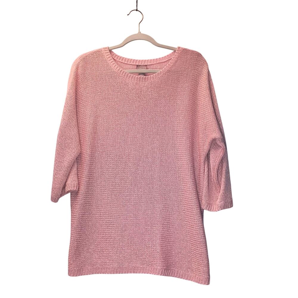 Chico's Blush Pink Knit Pullover Sweater Business Casual Lagenlook XL 16 (3)